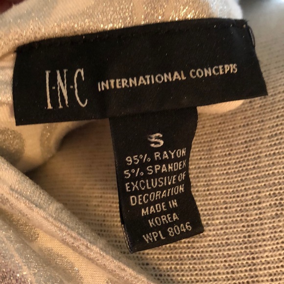 INC Silver Jeweled Keyhole Dress Top - Picture 8 of 8